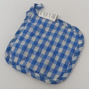 Step 2 Blue Gingham Check Pot Holder